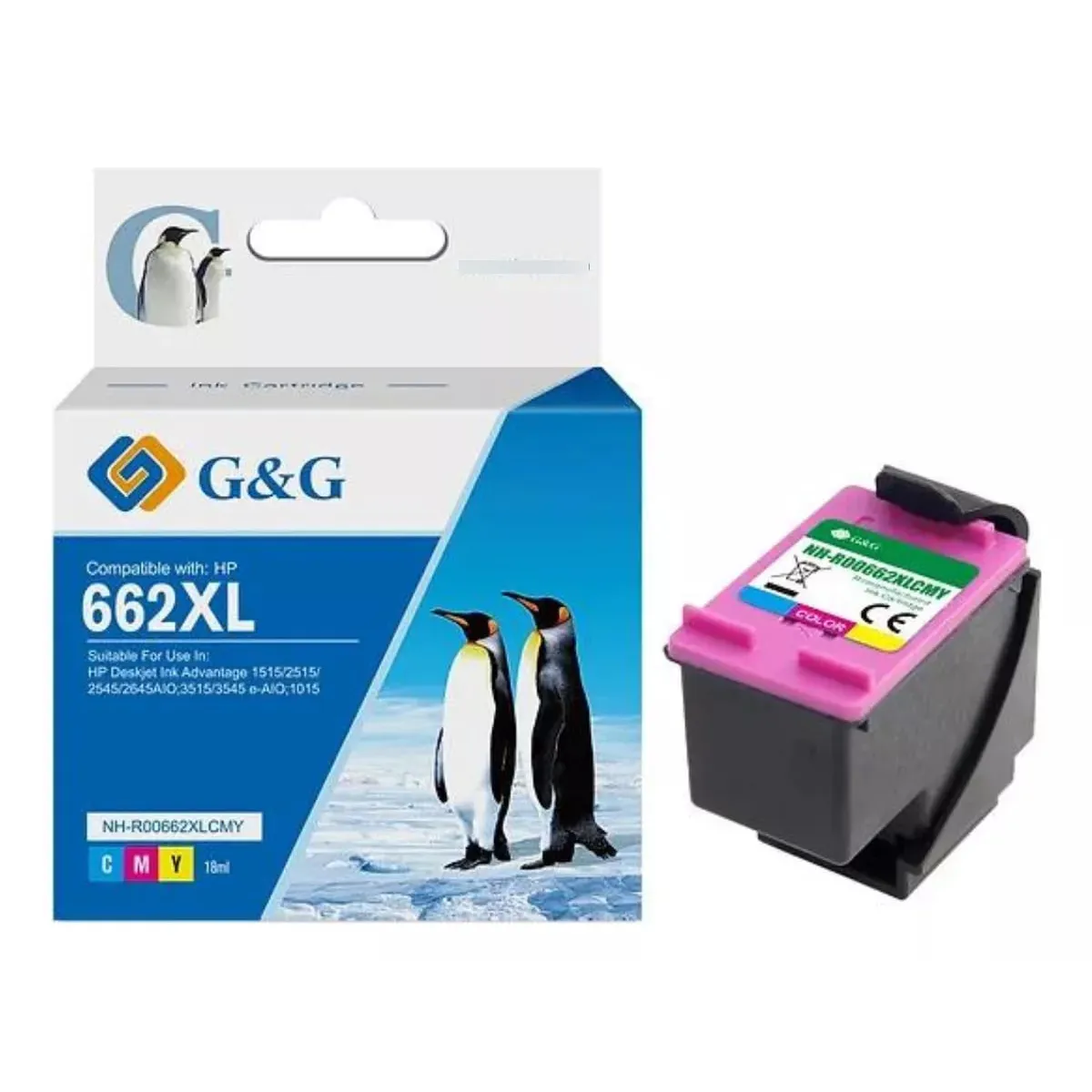 GENERICO - Cartucho Alternativo H-662XL G&G Color 18 ml