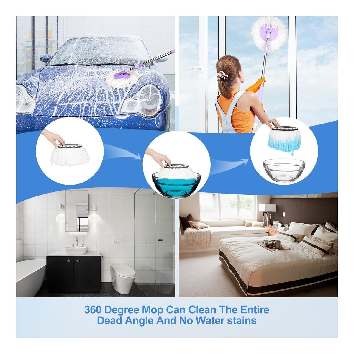 ATURE - 5u Recambio De Cabezal De Mopas Giratorias Repuesto Mopa