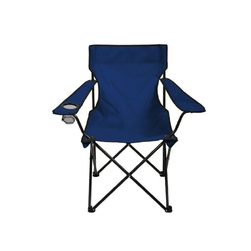 GENERICO - Silla De Camping Plegable Con Posavasos Y Reposabrazos azul oscuro