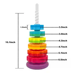 GENERICO - Spin Again Torre Giratoria Encaje Rainbow Juguete Apilable