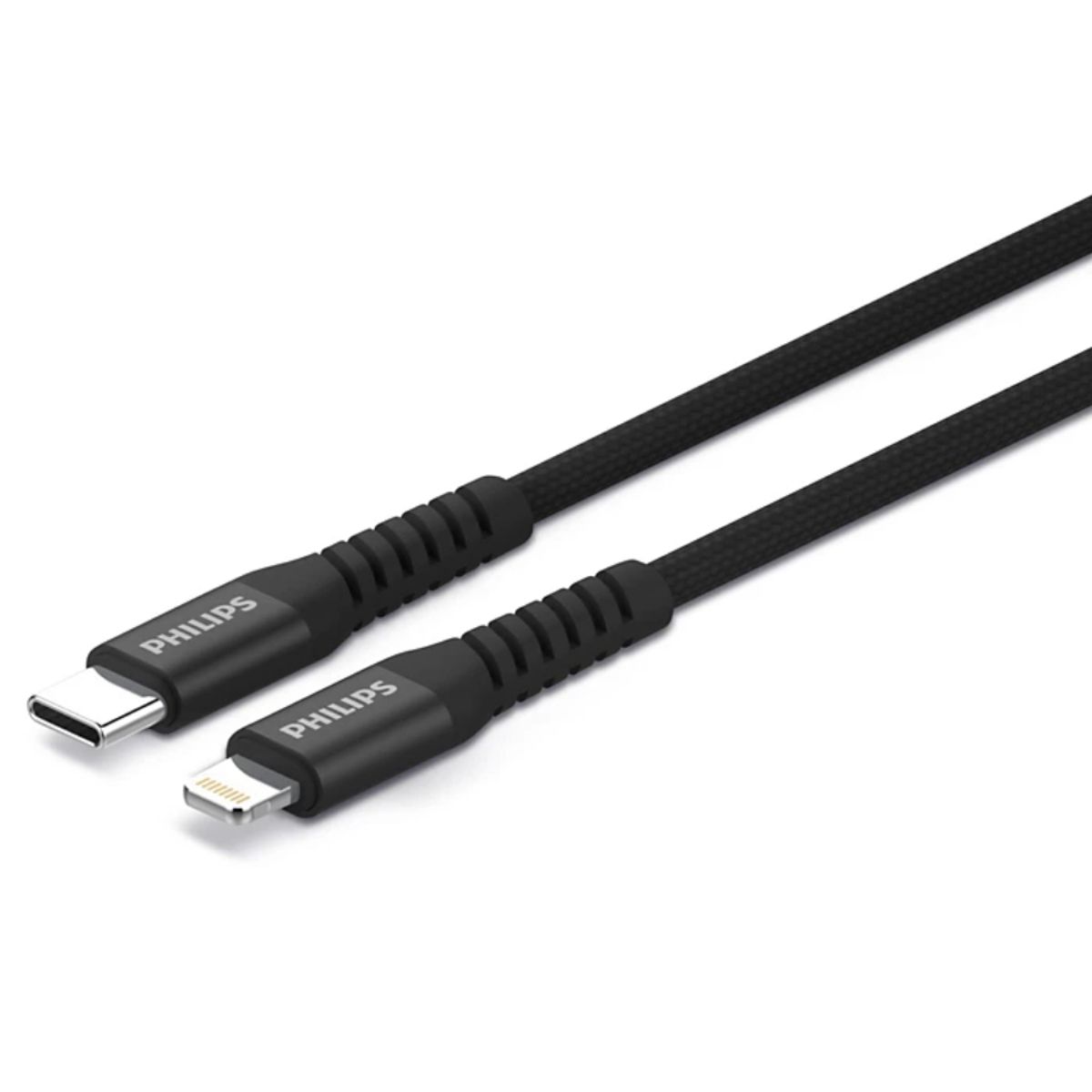 PHILIPS - PHILIPS CABLE TRENZADO USB-C A LIGHTNING DLC5206L BLACK