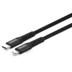 PHILIPS - CABLE TRENZADO USB-C A LIGHTNING DLC5206L BLACK