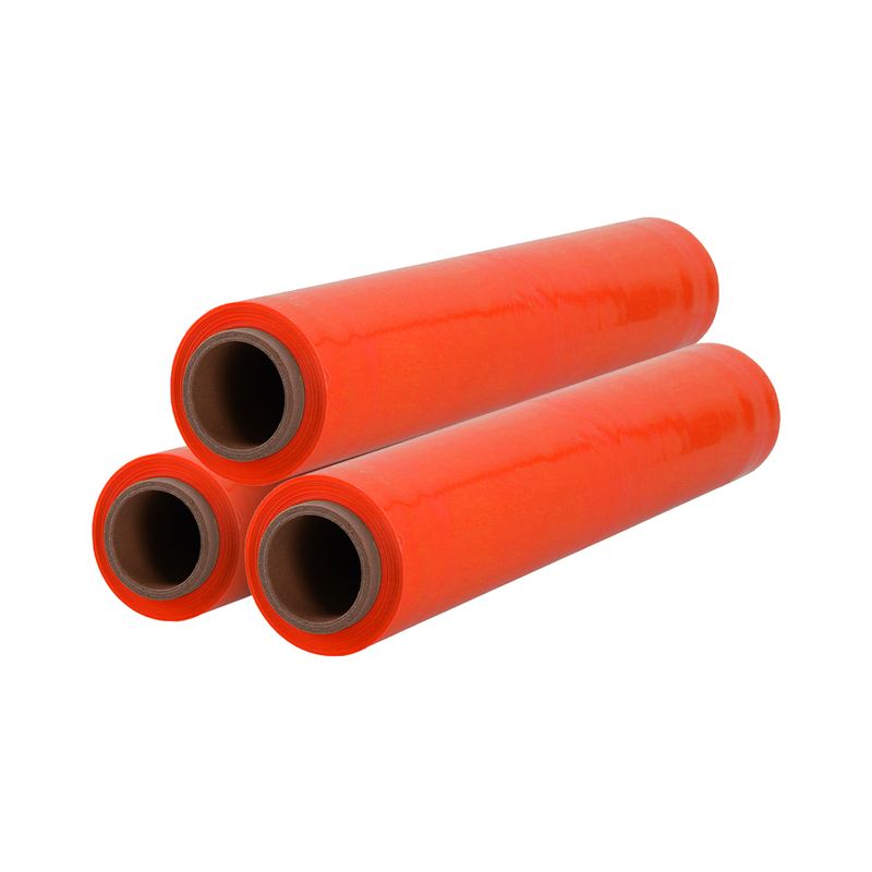 GENERICO - Film Stretch Naranja 17kg 350m Pack Mayorista -Pack 3 Uds