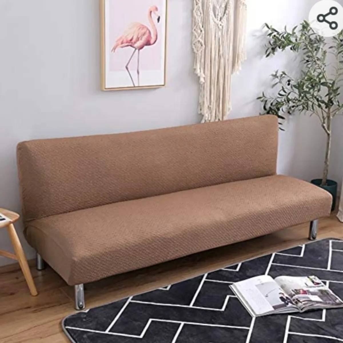 GENERICO - Funda Cubre FUTON elasticada textura GRUESA CUADRILLE