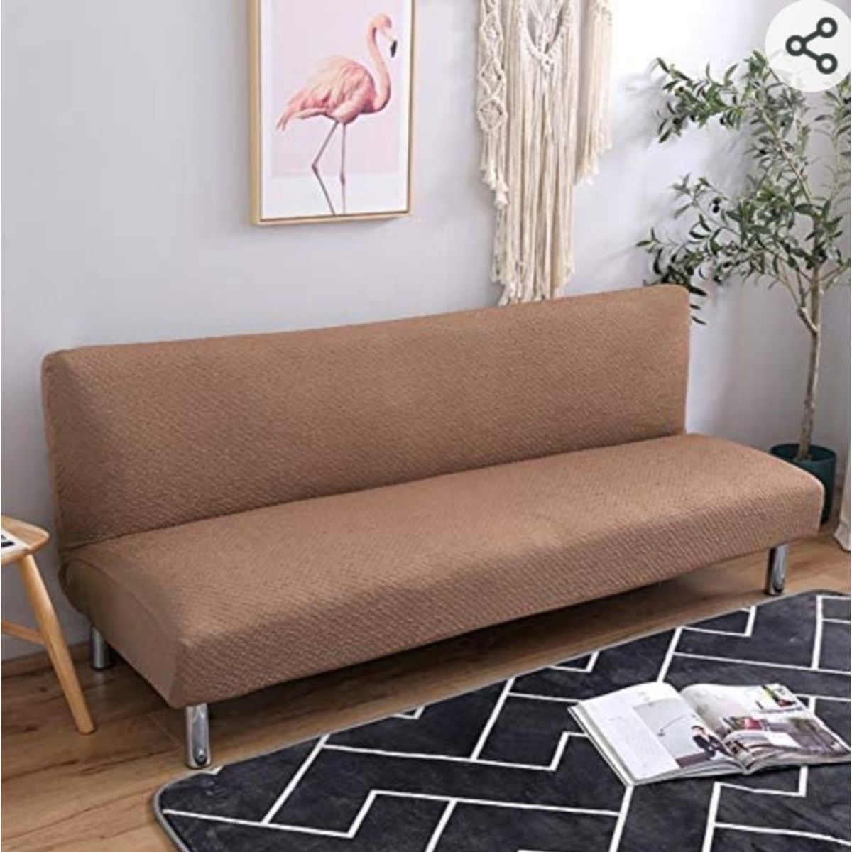 GENERICO - Funda Cubre FUTON elasticada textura GRUESA CUADRILLE