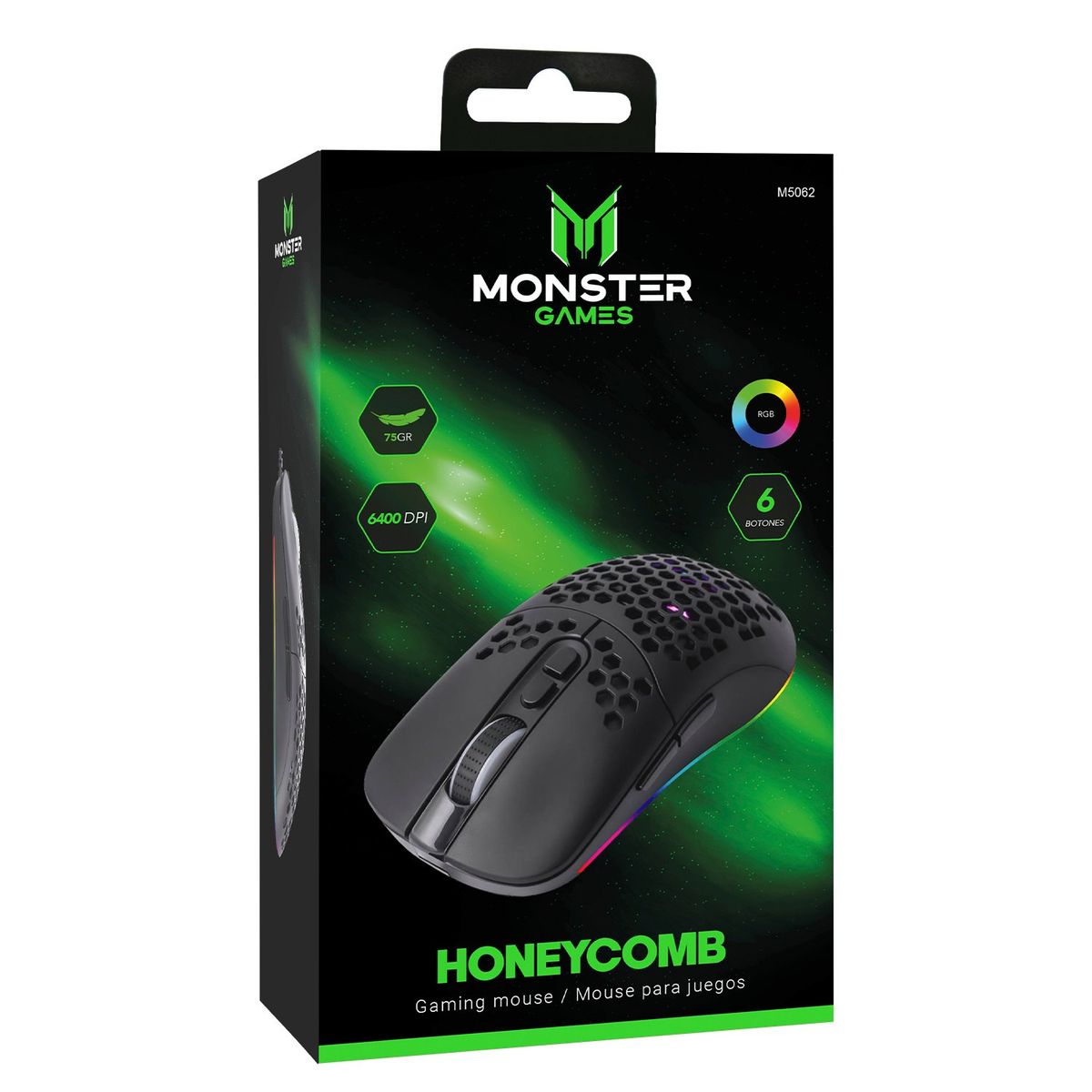 MONSTER GAMES - M5062 MOUSE GAMER MONSTER HONEYCOMB