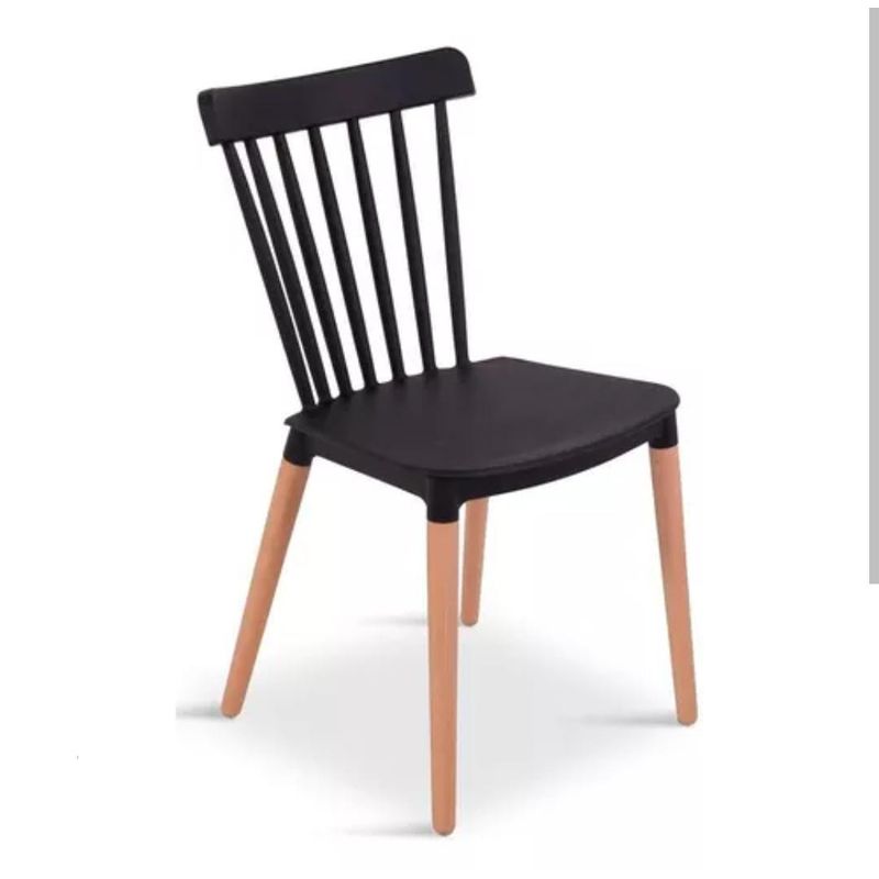GENERICO - Silla de Comedor Windsor de Polipropileno Negro