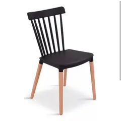 GENERICO - Silla de Comedor Windsor de Polipropileno Negro