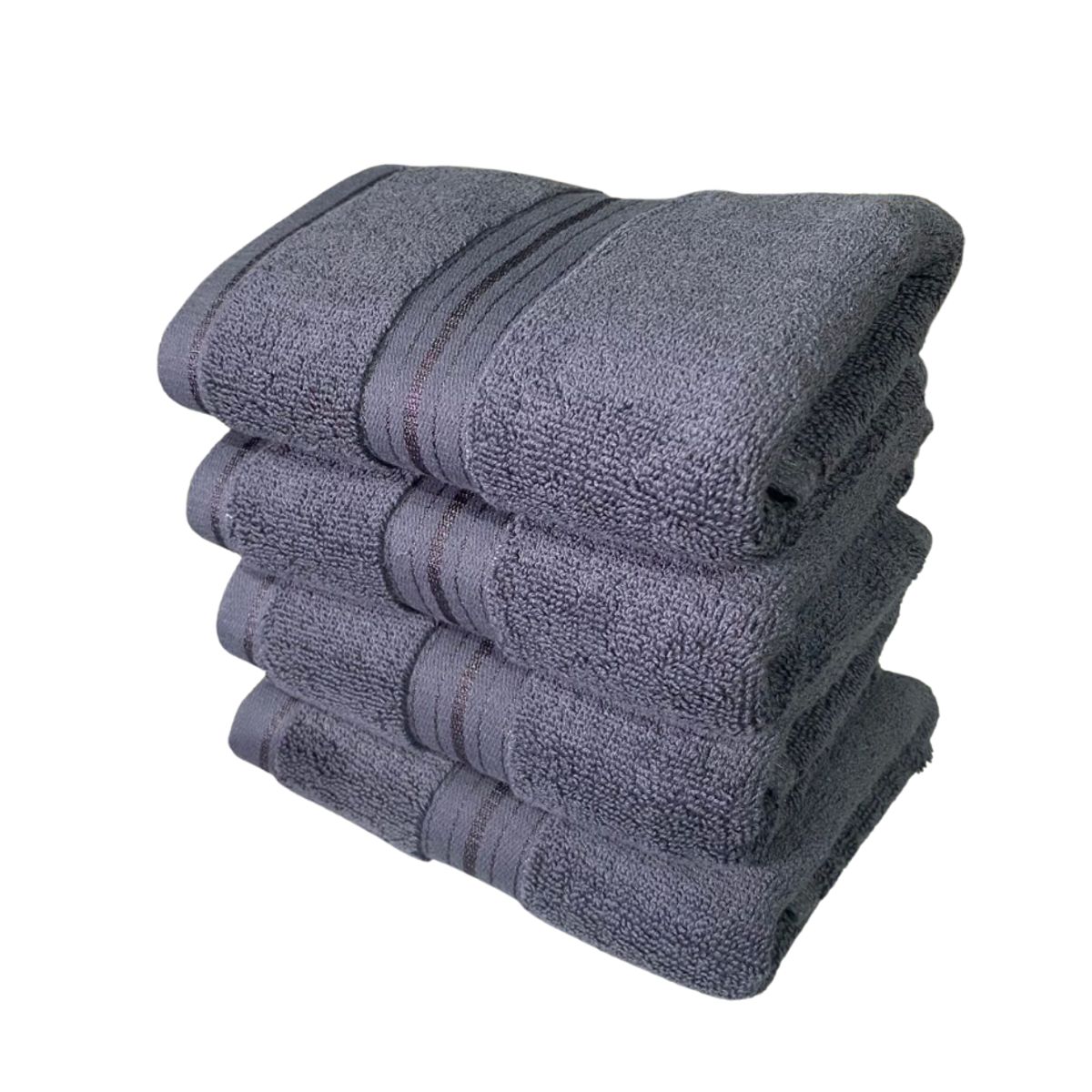 GENERICO - Pack 4 Toallas De Mano Algodon Gris Hotel Spa 75x34 Cm