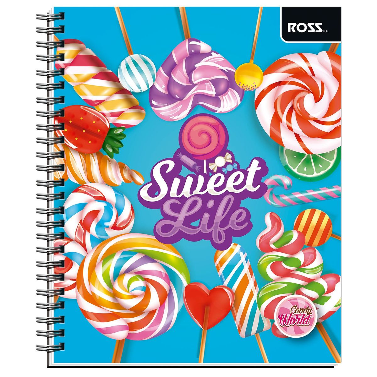 LIBESA - PACK DE 5 CUADERNOS UNIVERSITARIOS CANDY WORLD , 5 UNIDADES