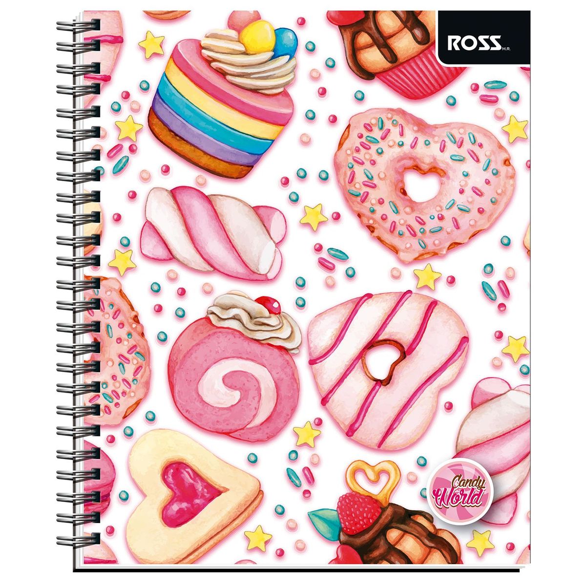 LIBESA - PACK DE 5 CUADERNOS UNIVERSITARIOS CANDY WORLD , 5 UNIDADES