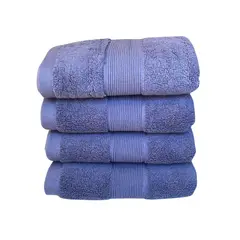 GENERICO - Pack 4 Toallas De Mano Azul Piedra Algodon Hotel Spa 75x34 Cm
