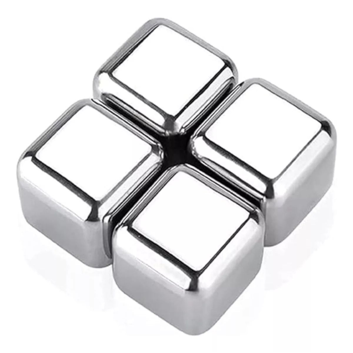 STEEL PRO - 4 Cubitos De Hielo De Acero Inoxidable Reutilizables Bebidas