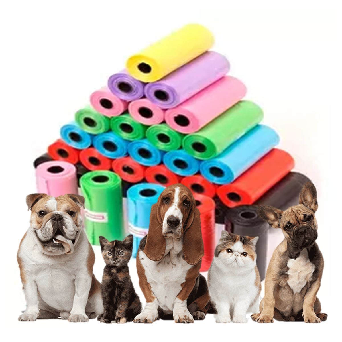 MASCO TODO - 30 Rollos Bolsas Excremento Caca de Perros Gatos Desechos