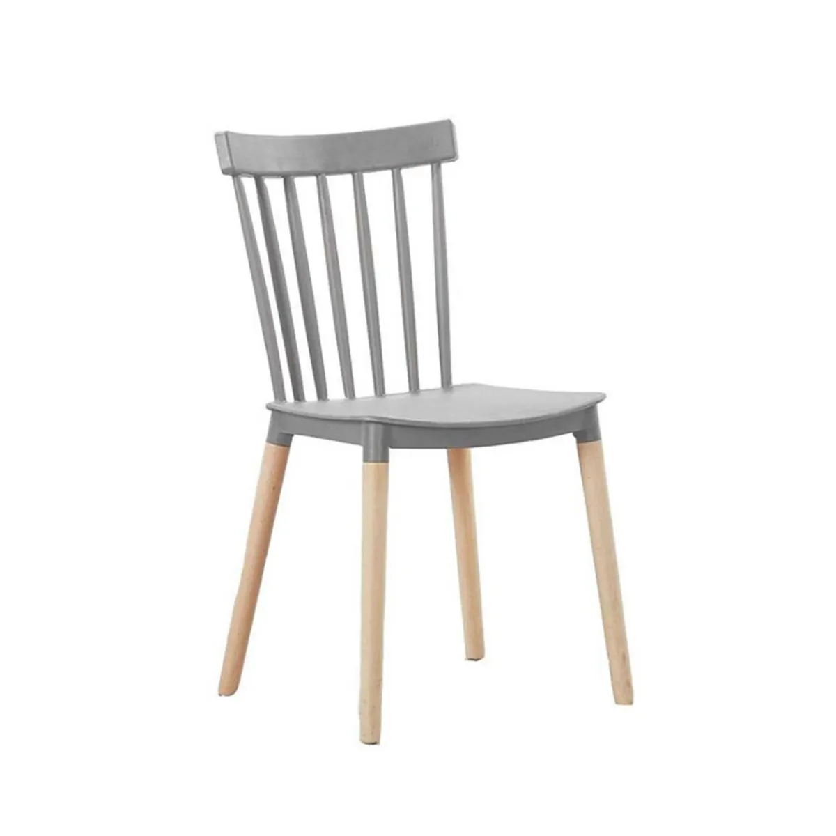 GENERICO - Silla de Comedor Windsor de Polipropileno Gris