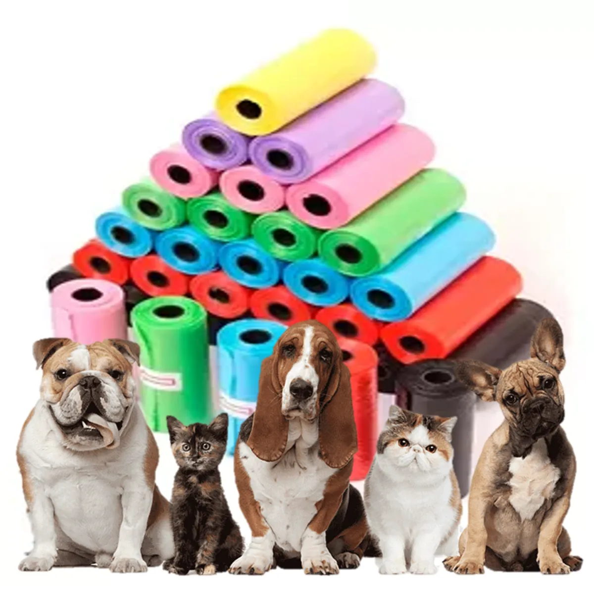 MASCO TODO - 15 Rollos Bolsas Excremento Caca de Perros Gatos Desechos