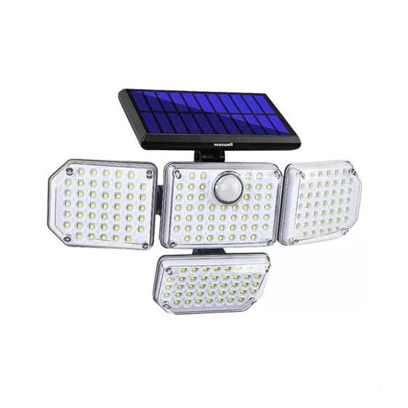 GENERICO - Foco led solar exterior  sensor movimiento 4 direcciones Blanco