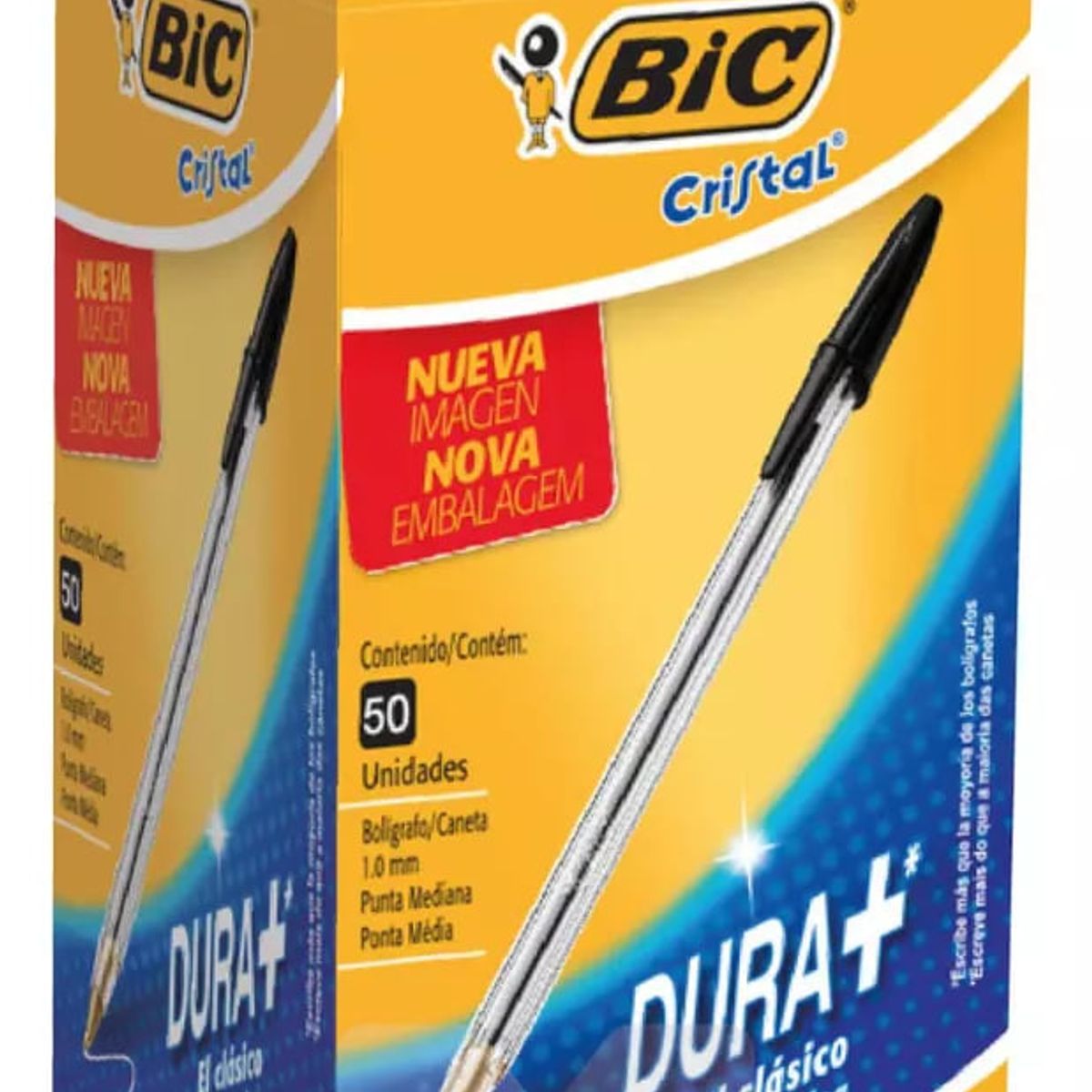 GENERICO - Bolígrafo BIC Cristal 1.0mm Caja 50 Lápiz Pasta Color Negro