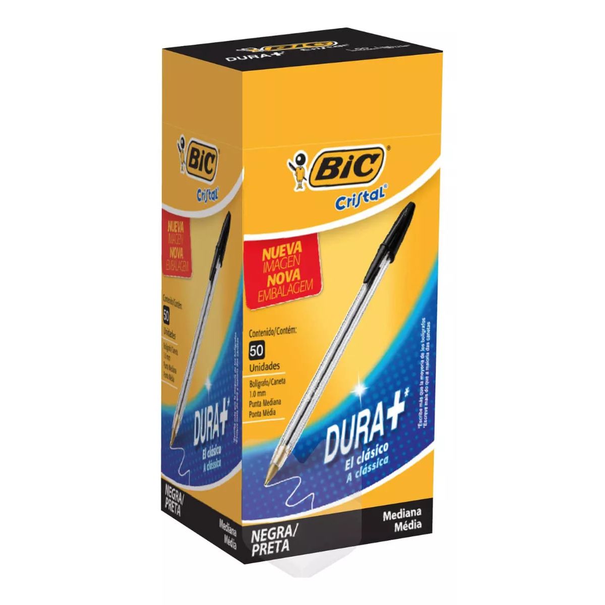 GENERICO - Bolígrafo BIC Cristal 1.0mm Caja 50 Lápiz Pasta Color Negro