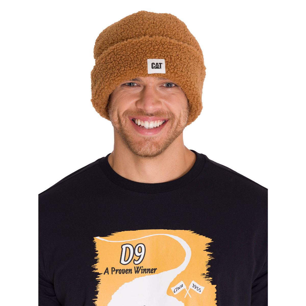 CAT - Gorro En Punto Cuffed Sherpa Knit Hat Unisex Café CAT_.