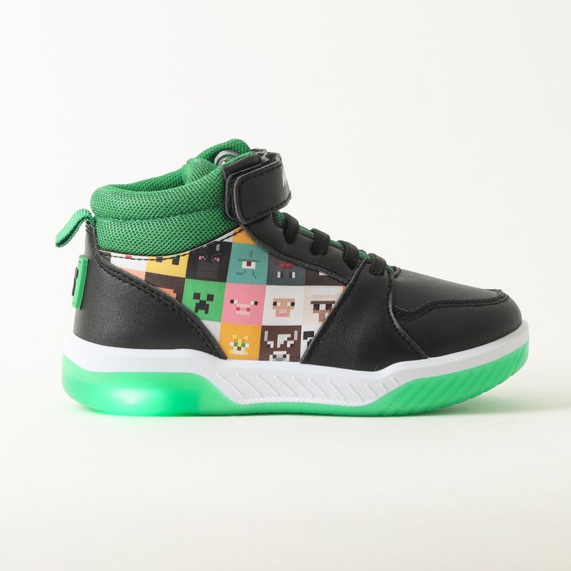 MINECRAFT - Zapatilla Con Luces Niño Cube Negro Minecraft