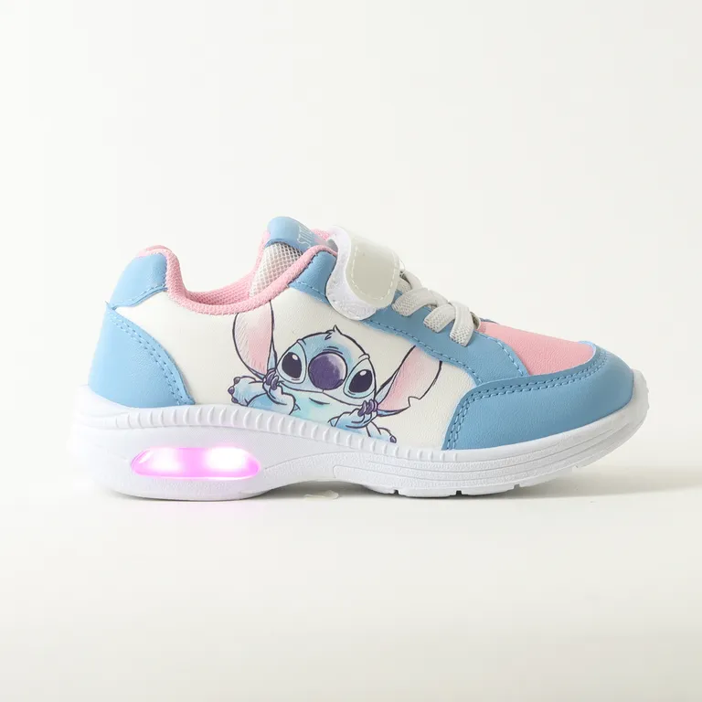 Zapatillas Con Luces Niña Lilo & Stitch Looking Cute Celeste
