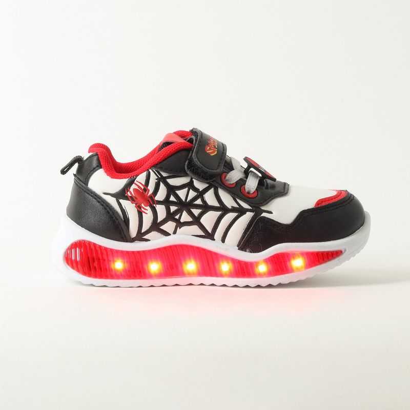 PAW PATROL - Zapatilla Con Luces Niño Spiderman Black Web Blanco Marvel