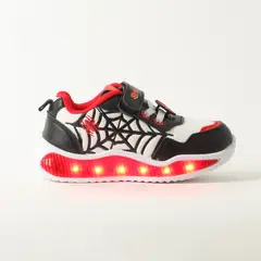 PAW PATROL - Zapatilla Con Luces Niño Spiderman Black Web Blanco Marvel
