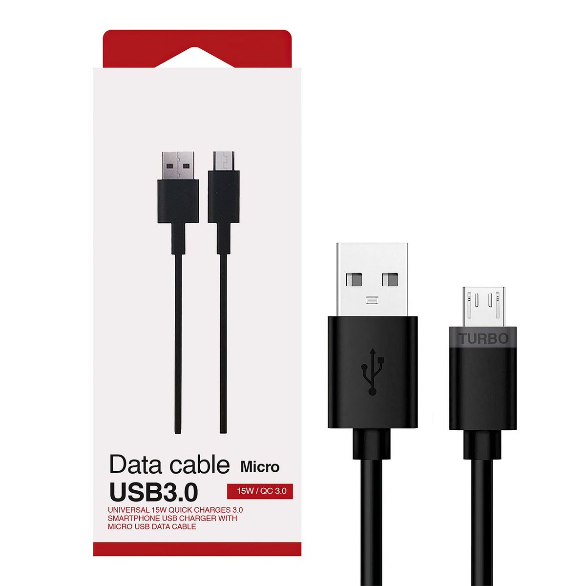 GENERICO - Cable V8 Micro USB a USB-A Compatible con Motorola 15W 1m