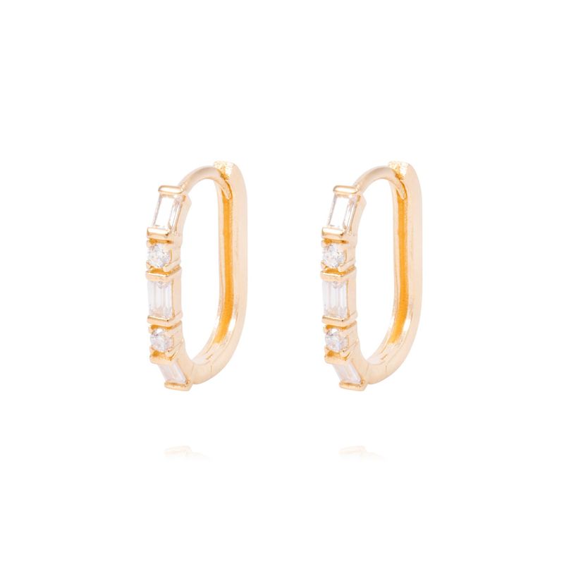 JB JOYAS BARON - Aros de Oro de 18kt Circonitas en argolla