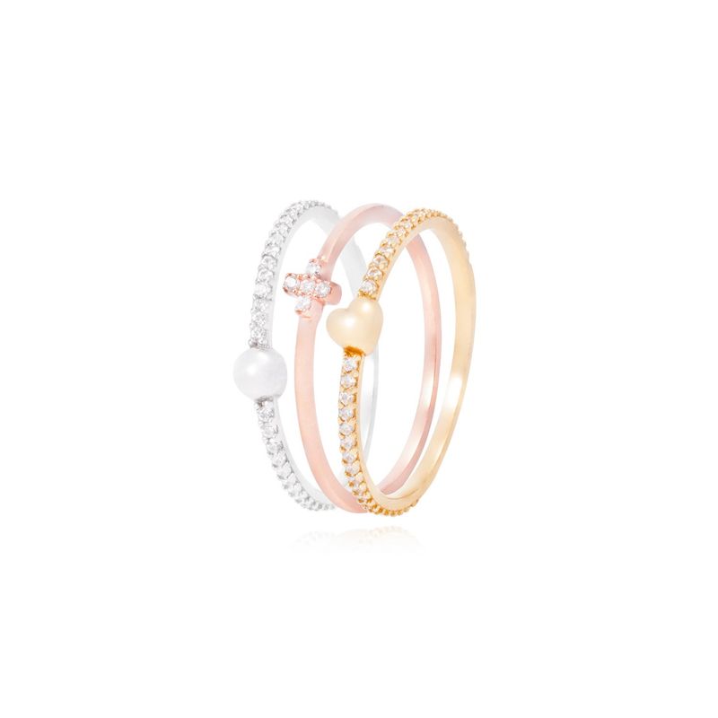 JB JOYAS BARON - Anillo Oro Tricolor 18kt Mini