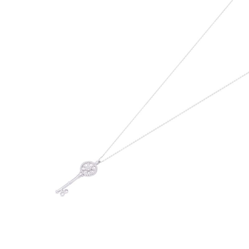 JB JOYAS BARON - Collar de Oro de 18kt Llave blanca 8 puntos de diamante