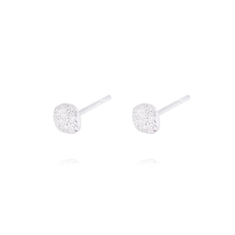 JB JOYAS BARON - Aros Oro Blanco 18kt Cuadrados Diamantes 5x1 Pts