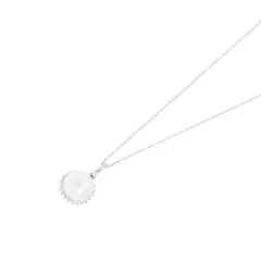 JB JOYAS BARON - Collar Oro Blanco 18kt Perla 5-6 mm y Diamantes 14 Pts