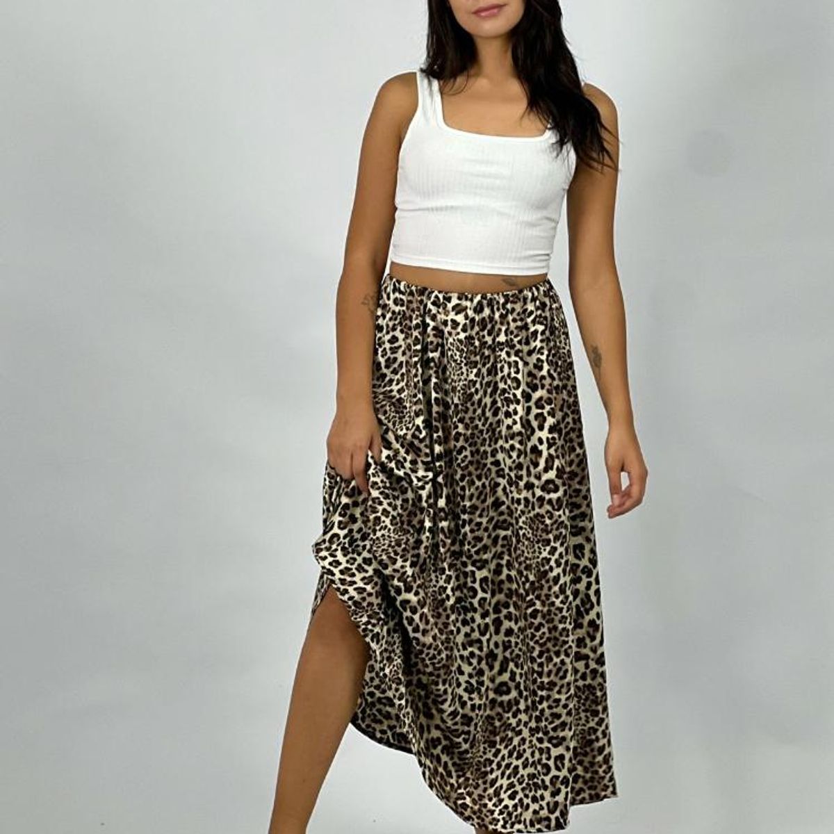 ENIGMATICA BOUTIQUE - Falda Viscoseda Larga - Café - Único