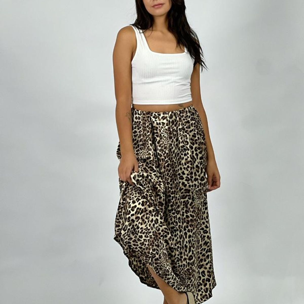 ENIGMATICA BOUTIQUE - Falda Viscoseda Larga - Café - Único