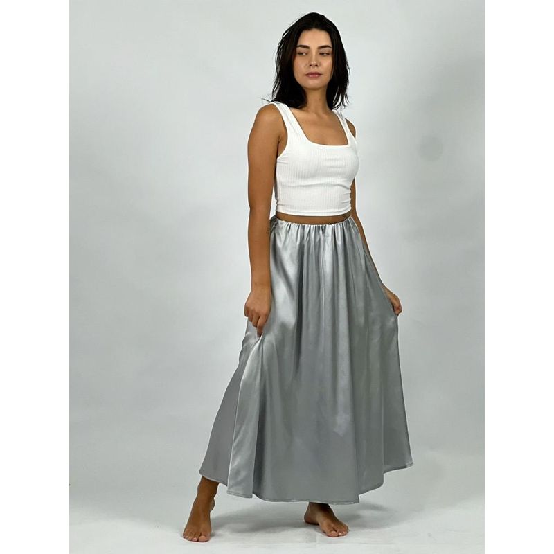ENIGMATICA BOUTIQUE - Falda Viscoseda Larga - Café - Único