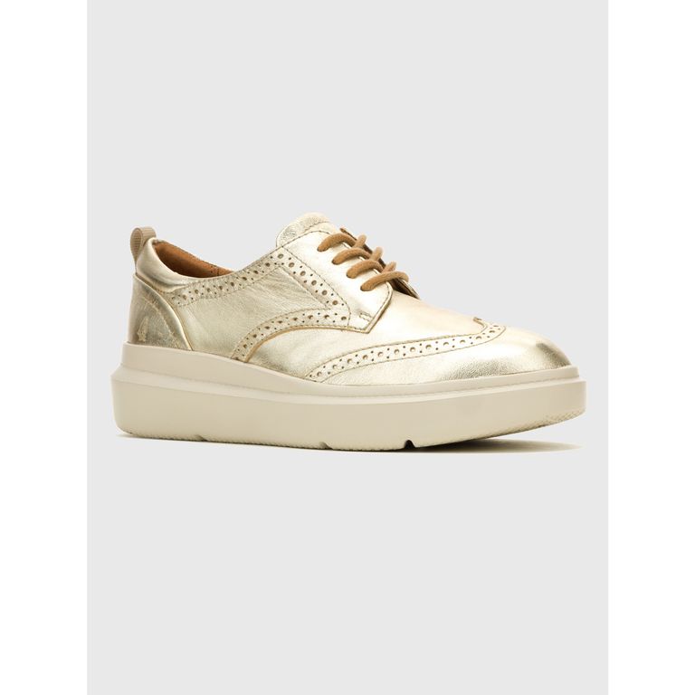 Zapato Cuero Mujer Joy Wingtip Dorado