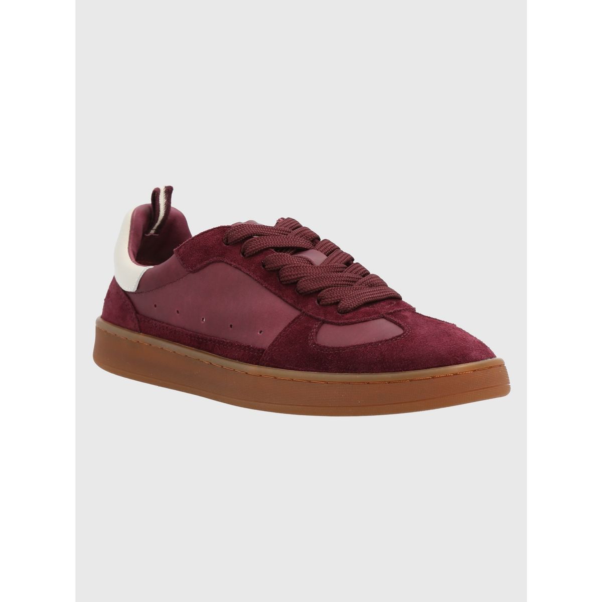 HUSH PUPPIES - Zapatilla Cuero Mujer Dallas Burdeo HUSH PUPPIES