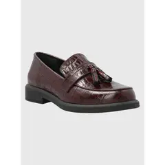 HUSH PUPPIES - Mocasín Cuero Mujer Finn Burdeo