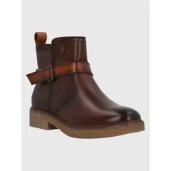 HUSH PUPPIES - Botín Cuero Mujer Galla Café Oscuro