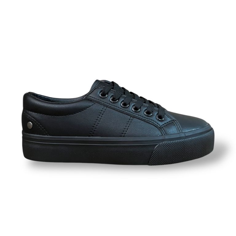 Zapatillas Negras Escolares Clasicas Ecocuero Unisex
