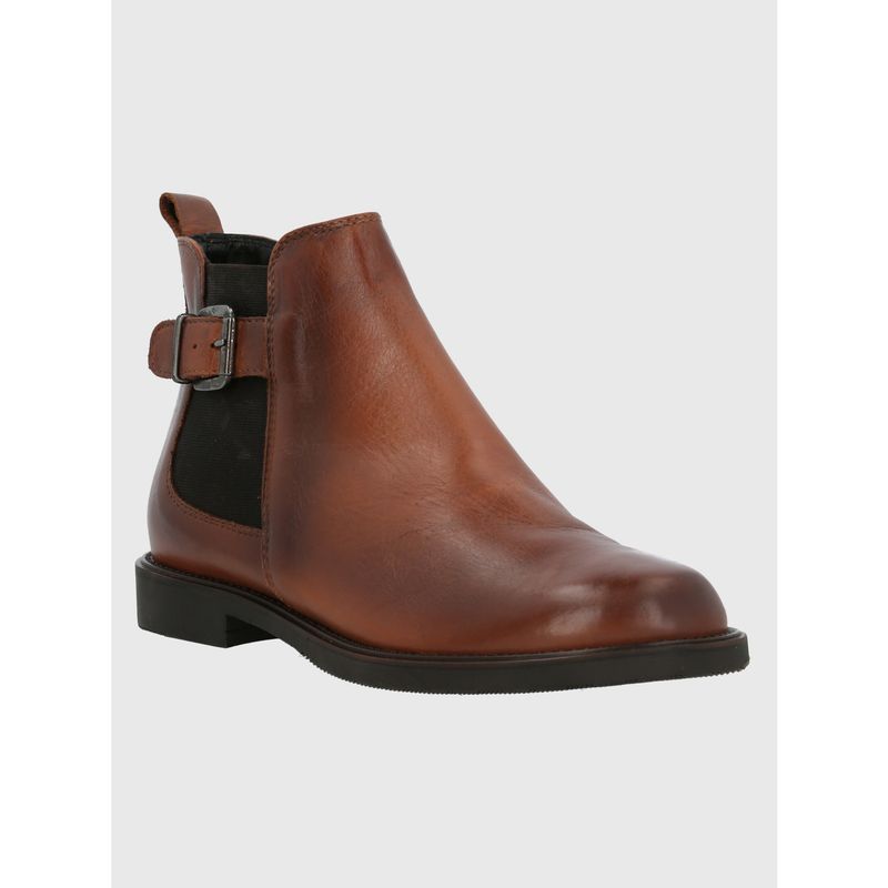 HUSH PUPPIES - Botín Cuero Mujer Fey Café HUSH PUPPIES