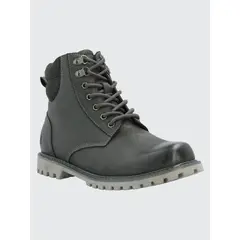 HUSH PUPPIES - Botín Cuero Hombre Maxwell Gris Oscuro