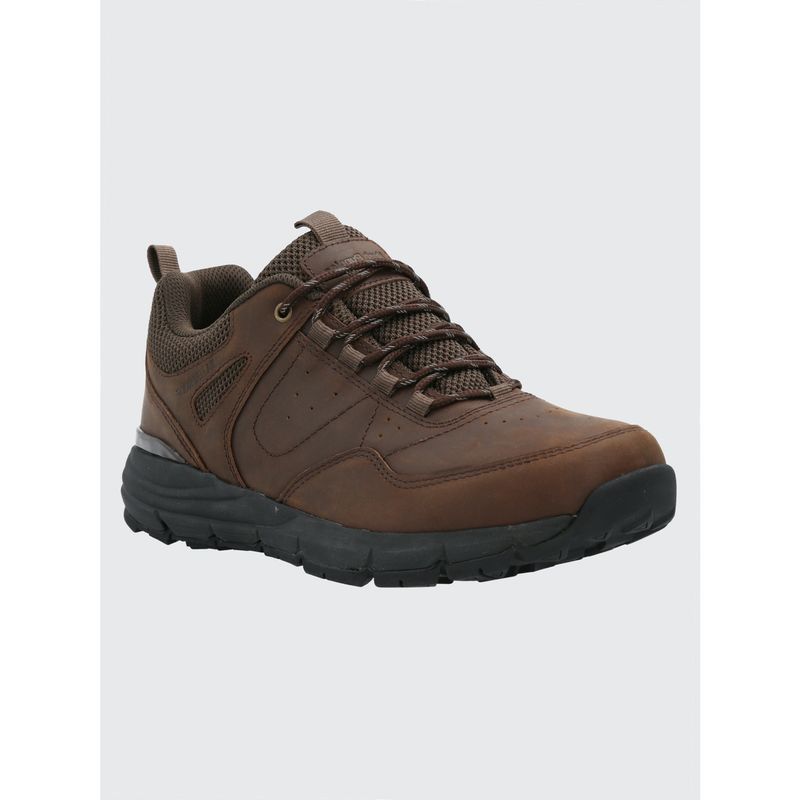 HUSH PUPPIES - Zapatilla Cuero Hombre Stadium Café Oscuro HUSH PUPPIES