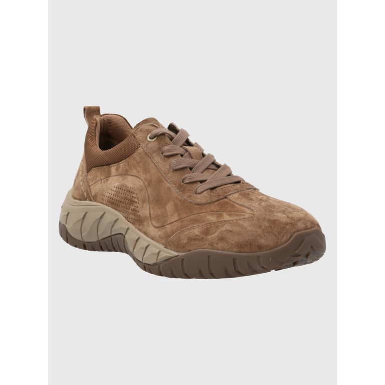 Zapatilla Cuero Hombre Morrin Café Claro