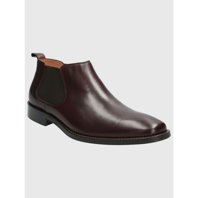 Botín Cuero Hombre Twist Burdeo