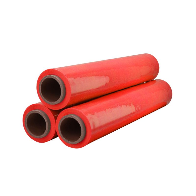 GENERICO - Film Stretch Rojo 1,7kg 350m Pack Mayorista - Pack 3 Uds