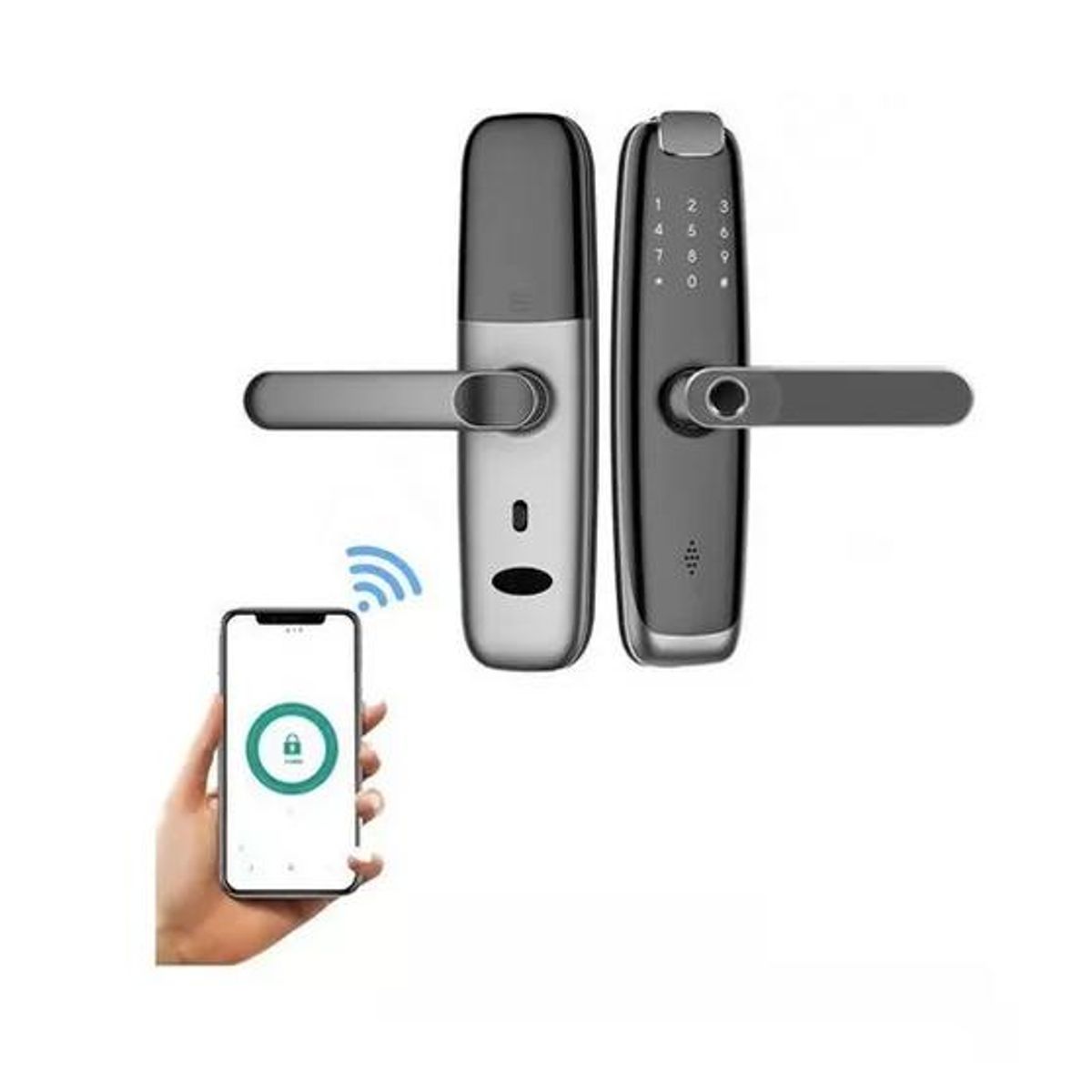 GENERICO - Cerraduras Inteligentes Wifi Huella Código Con Control Negro