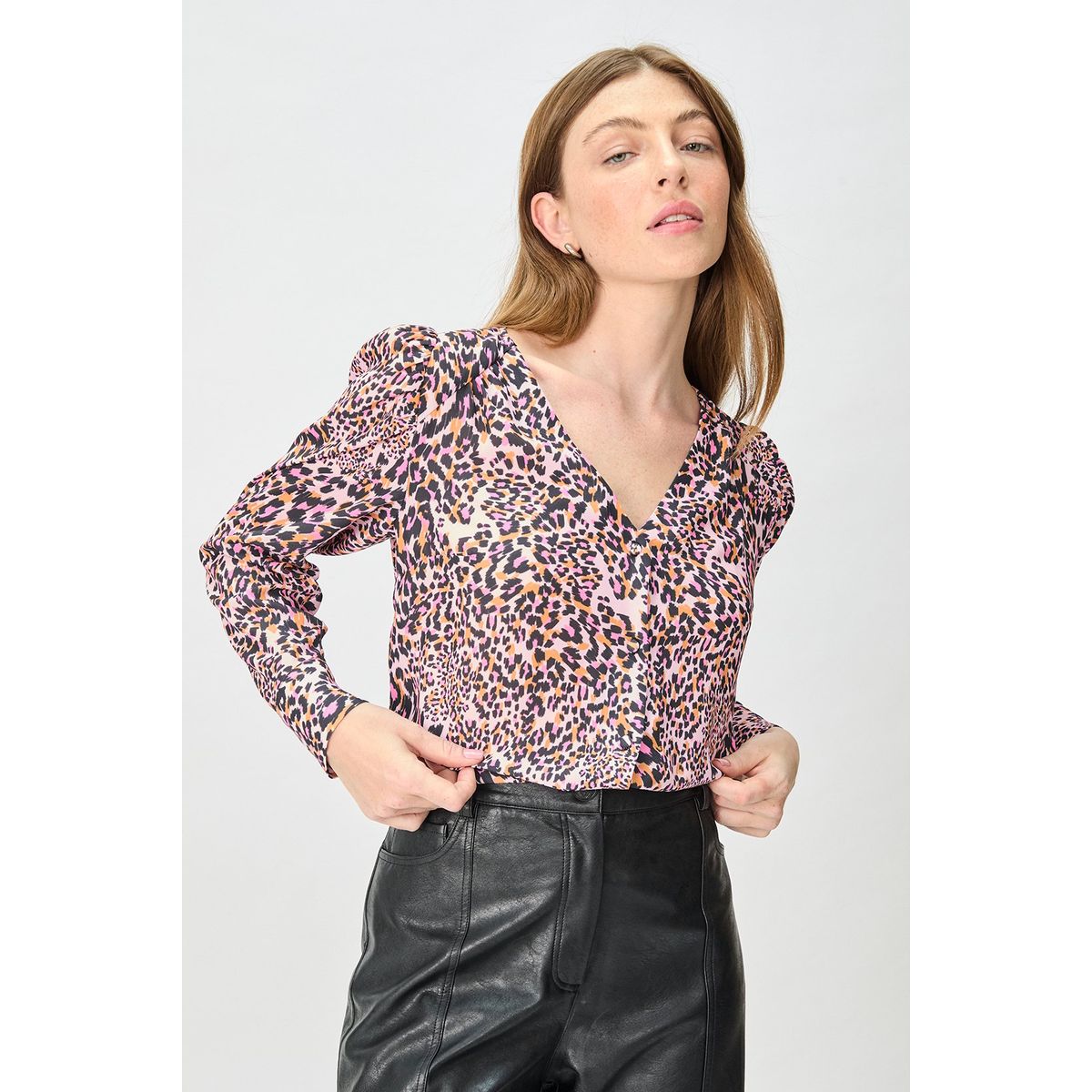 IO - Blusa Manga Larga Rosado Mujer Io